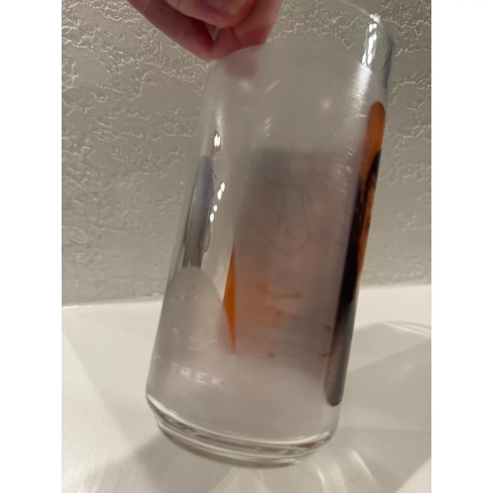 Star Trek Movie Spock Kirk USS‎ Enterprise Frosted Highball Glass Tumbler